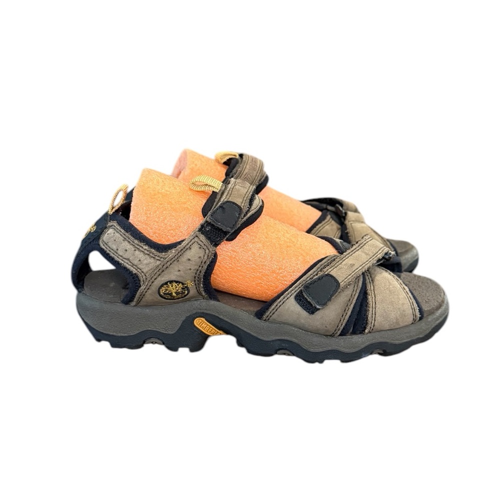 Timberland Brown and Black Outdoor Sandals with Adjustable Straps Kids Size 3